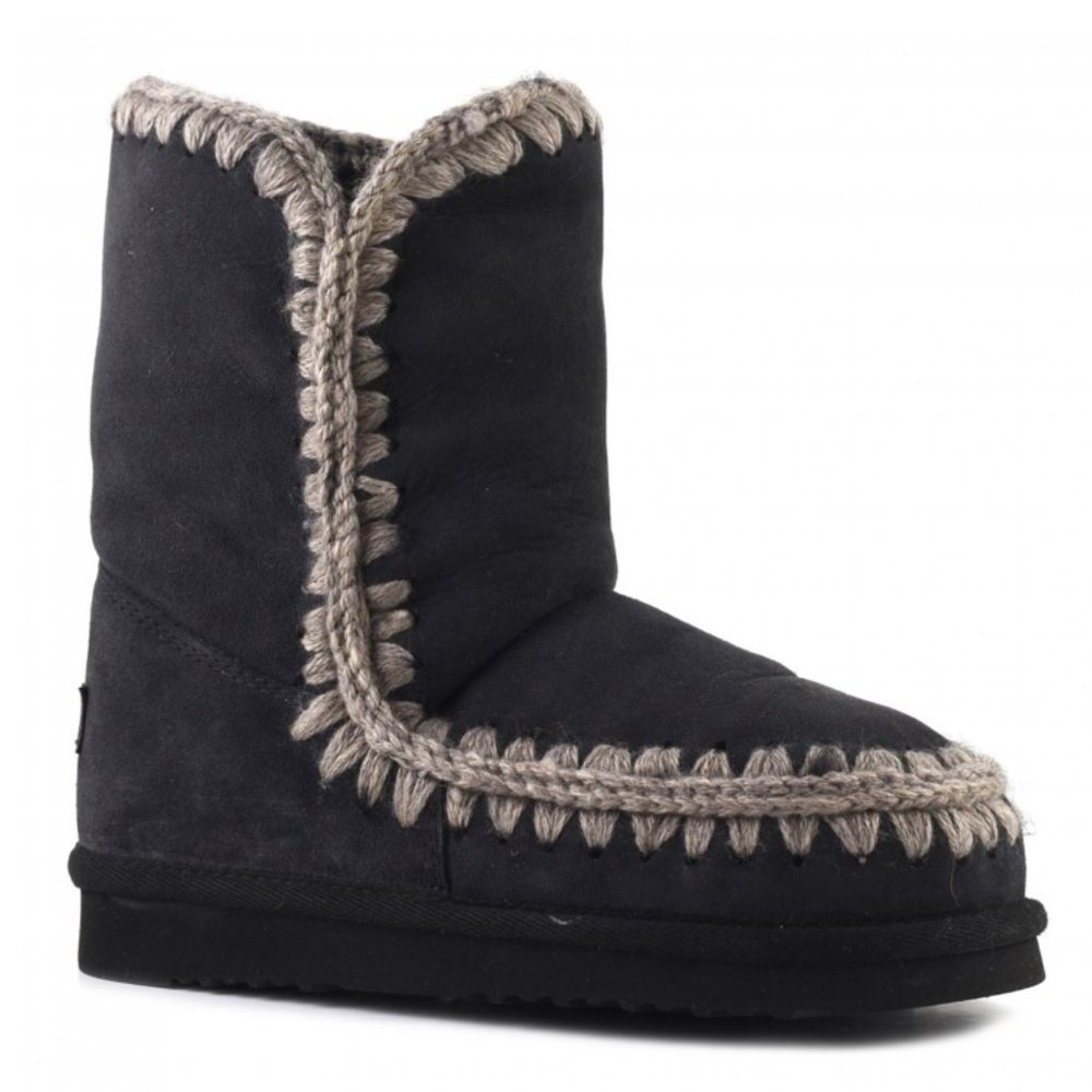 Mou Eskimo Boot in Off Black, Size 36